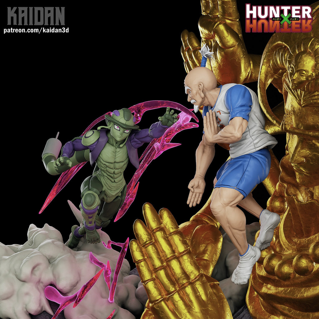 Netero and Meruem (Hunter x Hunter) resin figure by Kaidan 3D — studio render 4