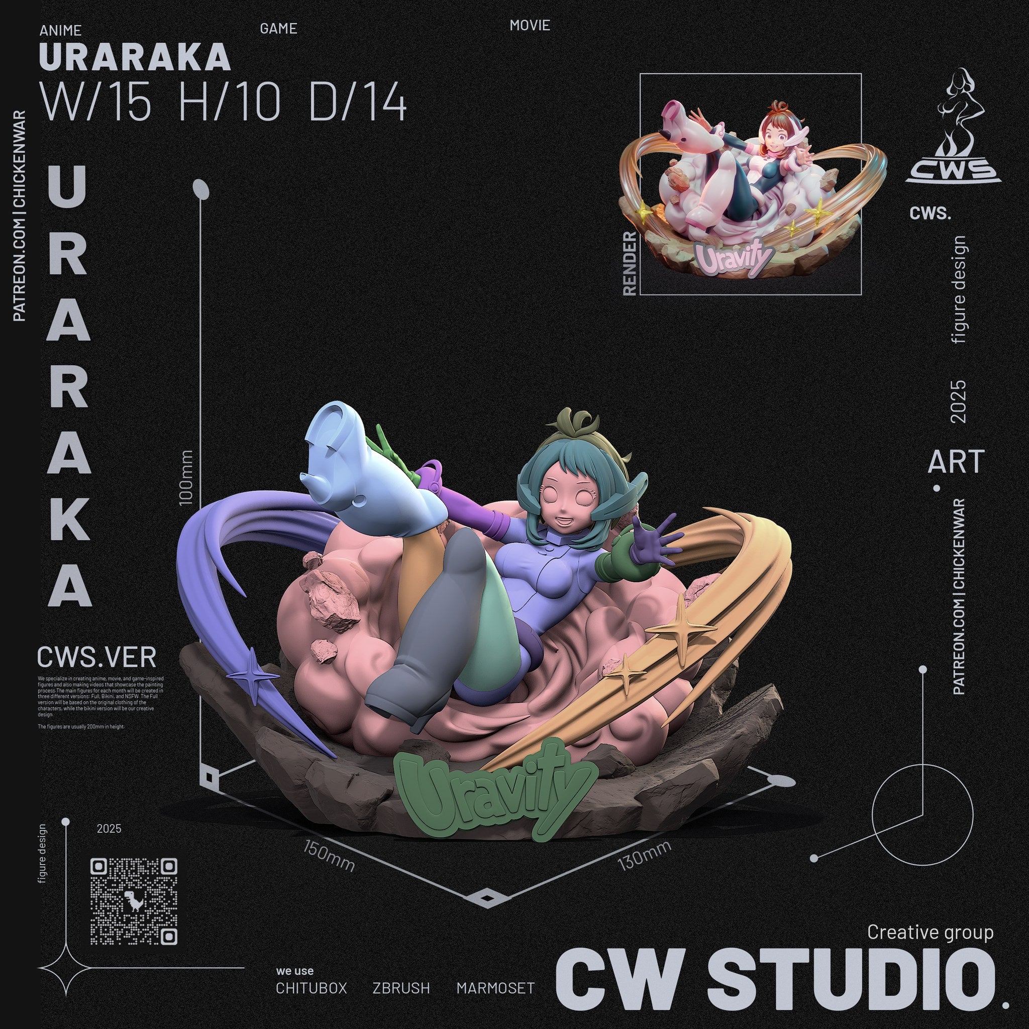 Ochaco Uraraka (My Hero Academia) resin figure by CW Studio — studio render 11