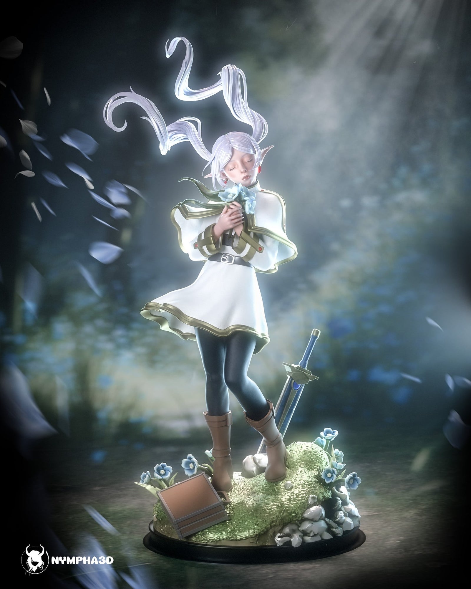Frieren (Frieren Beyond Journey's End) resin figure by Nympha — studio render 1