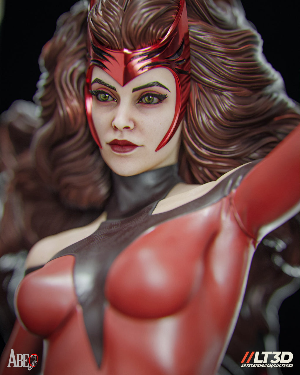 Scarlet Witch (Marvel) resin figure by Abe3D — studio render 9