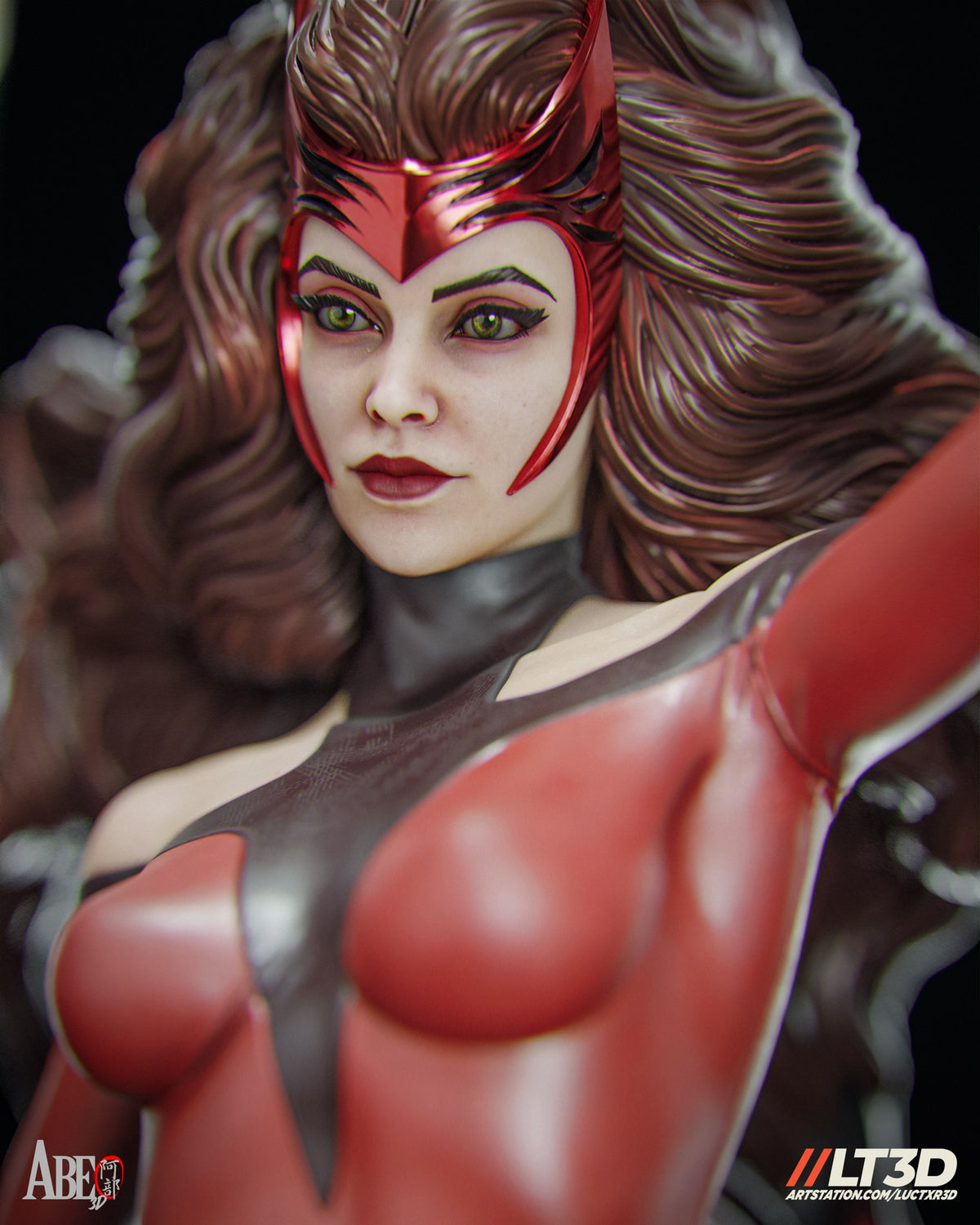 Scarlet Witch (Marvel) resin figure by Abe3D — studio render 9