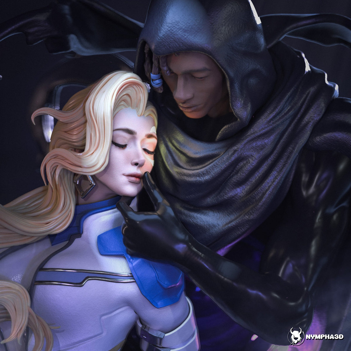 Cloak and Dagger (Marvel) resin figure by Nympha — studio render 4