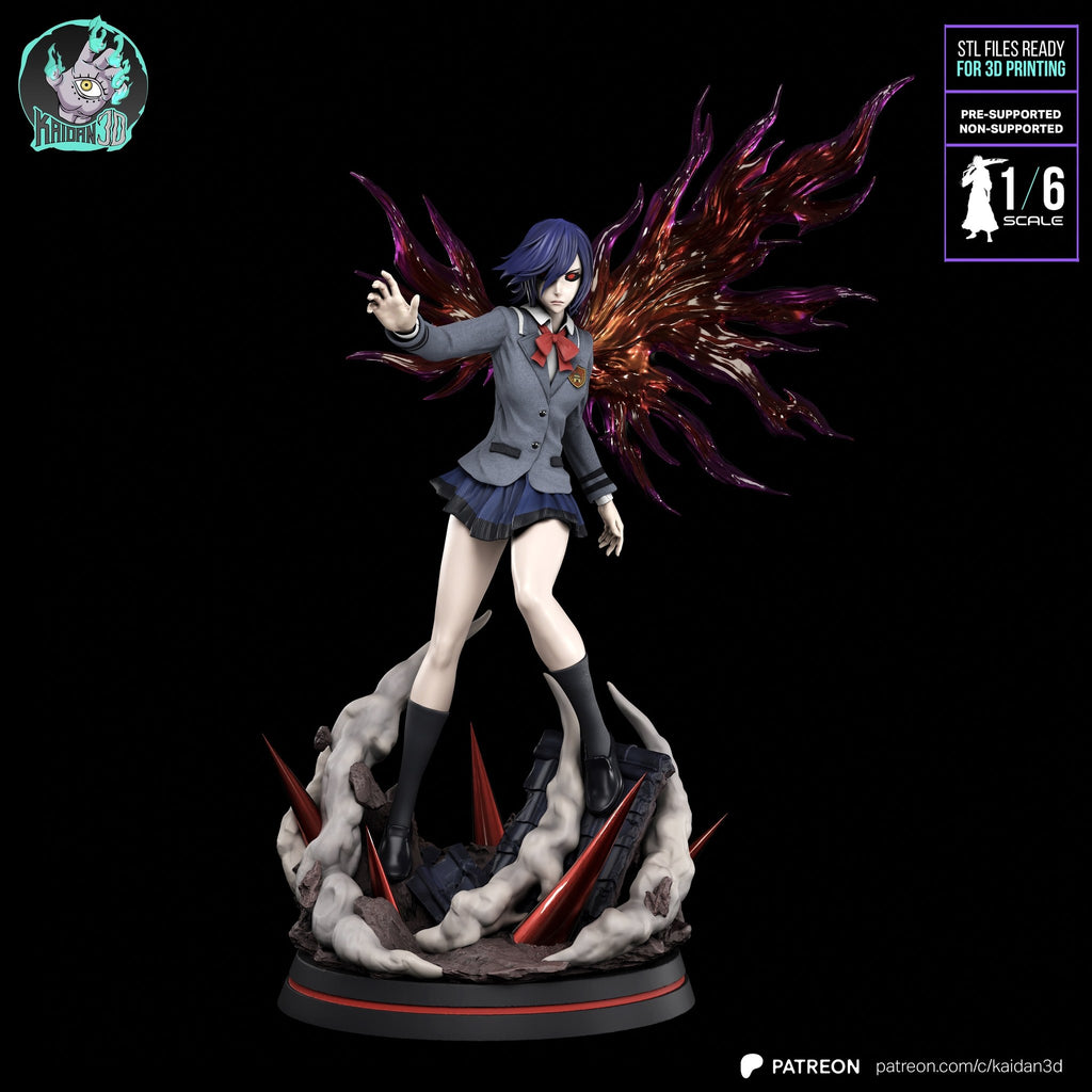 Touka Kirishima (Tokyo Ghoul) resin figure by Kaidan 3D — studio render 2