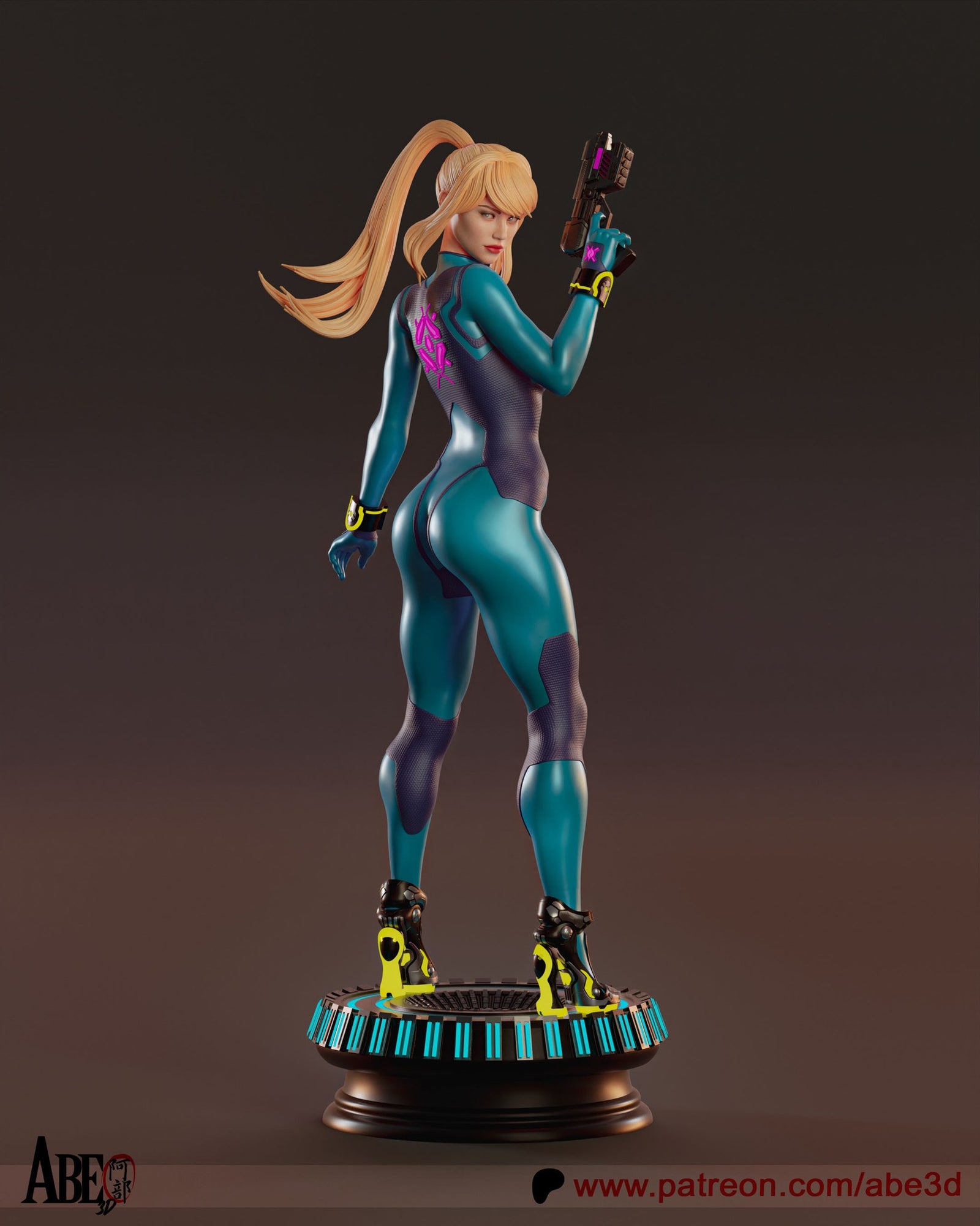 Samus Aran (Metroid) resin figure by Abe3D — studio render 5