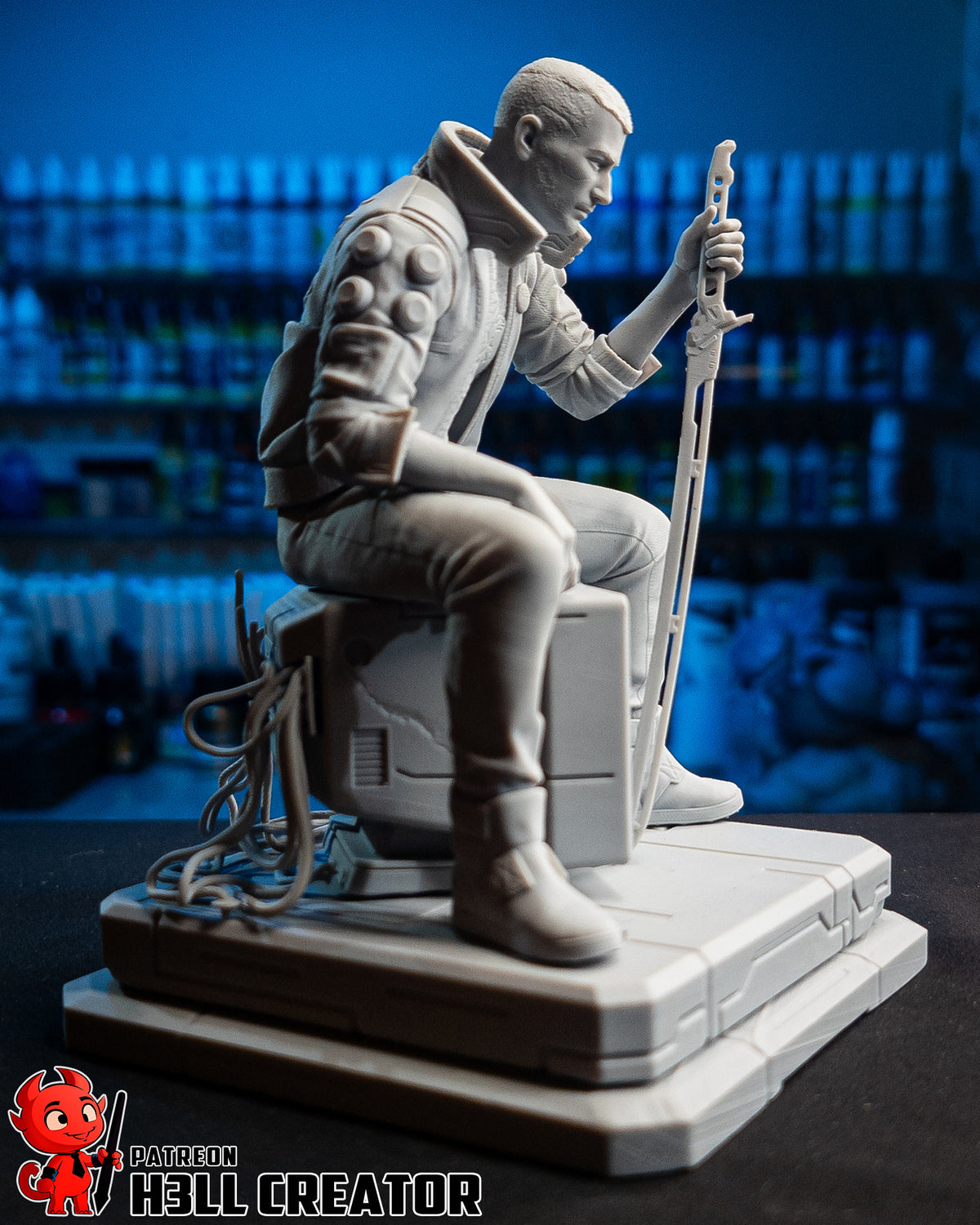 Male V (Cyberpunk 2077) resin figure by h3LLcreator — studio render 14