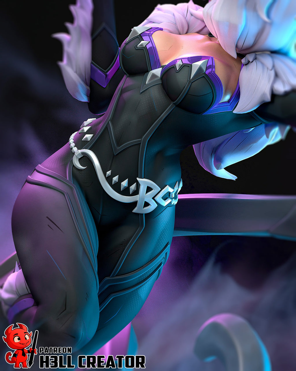 Black Cat (Marvel) resin figure by h3LLcreator — studio render 5