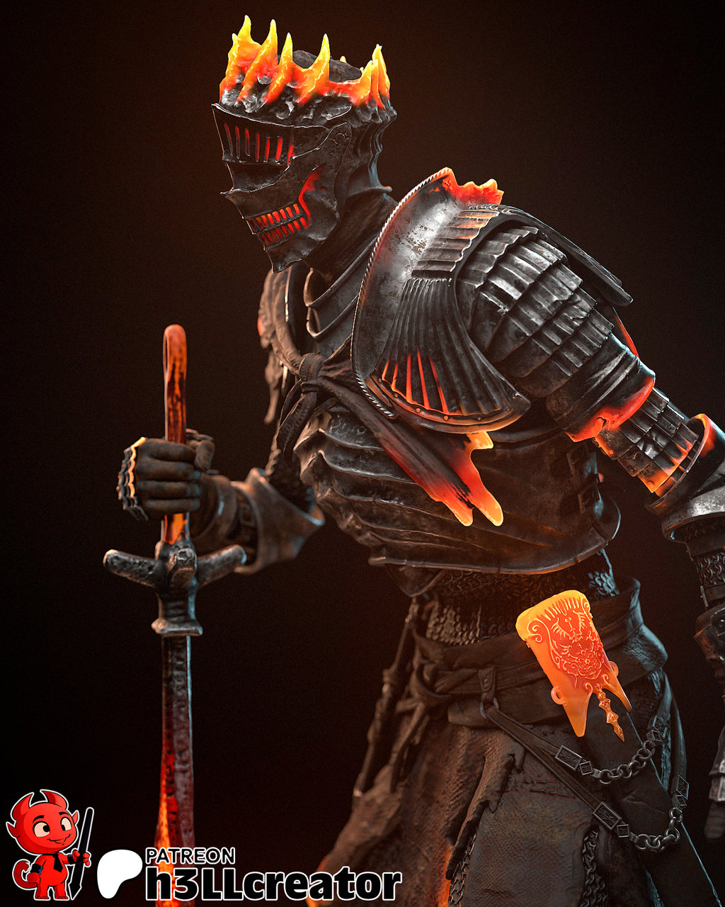 Soul of Cinder (Dark Souls) resin figure by h3LLcreator — studio render 8