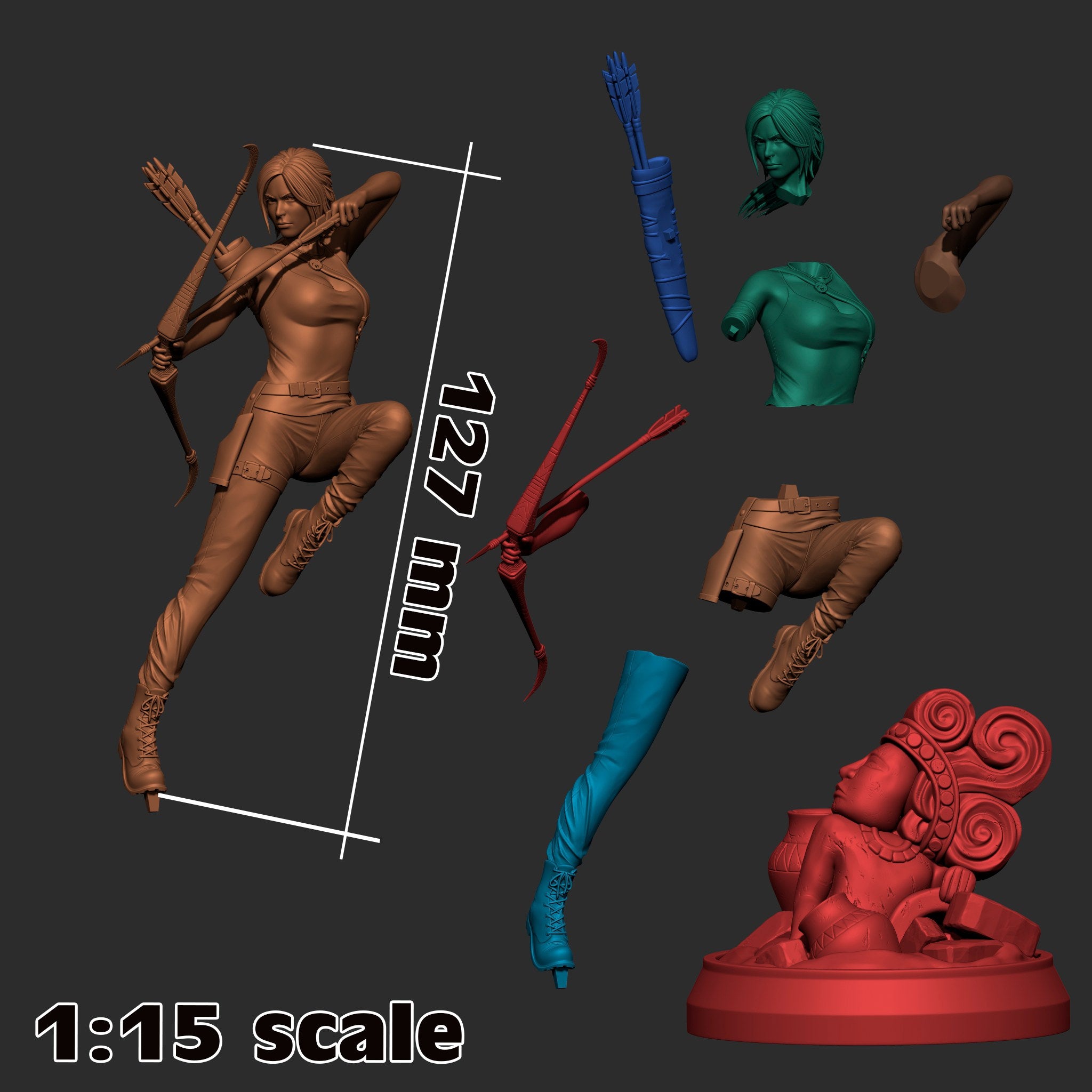 Lara Croft (Tomb Raider) resin figure by h3LLcreator — studio render 7