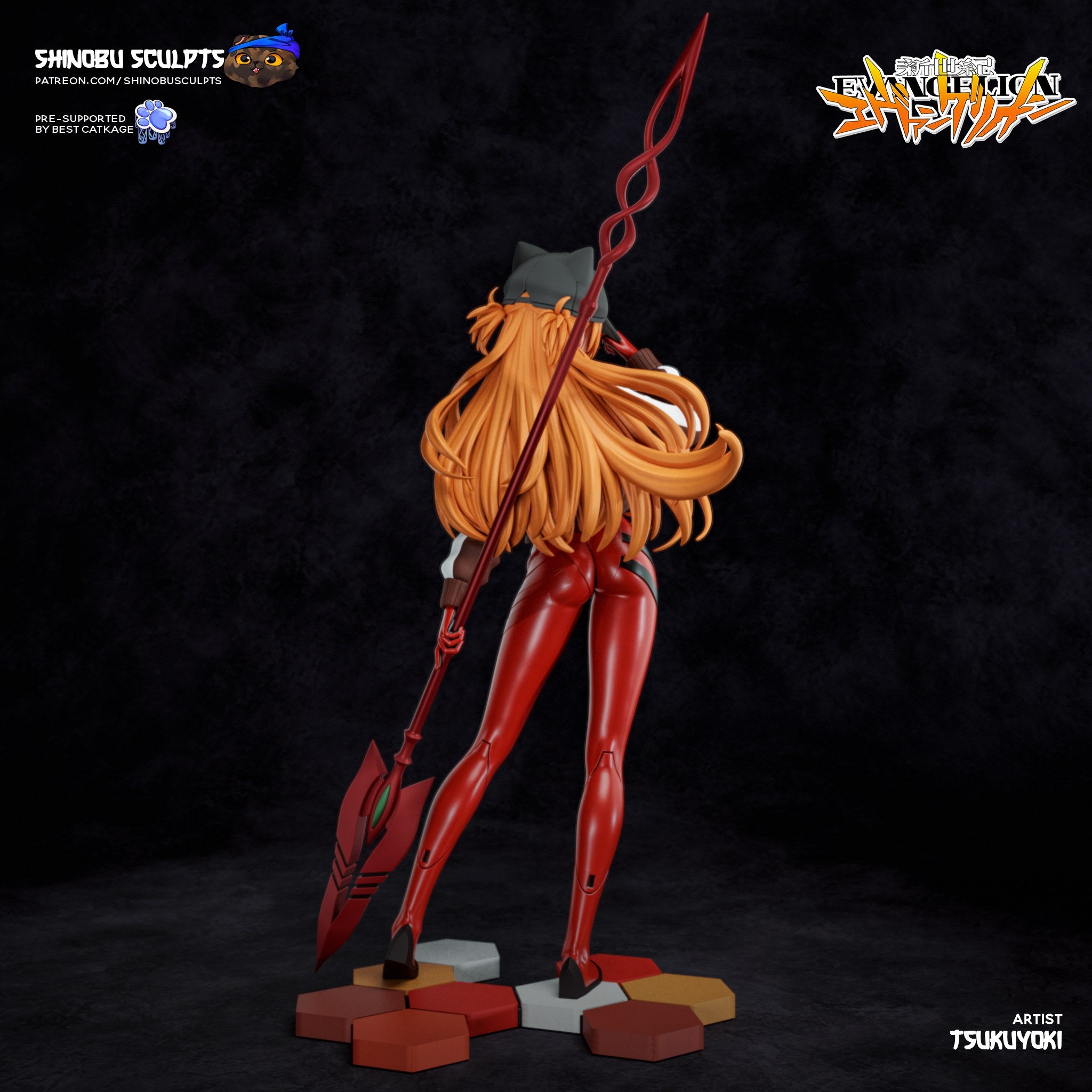 Asuka Langley (Evangelion) resin figure by Shinobu Sculpts — studio render 4