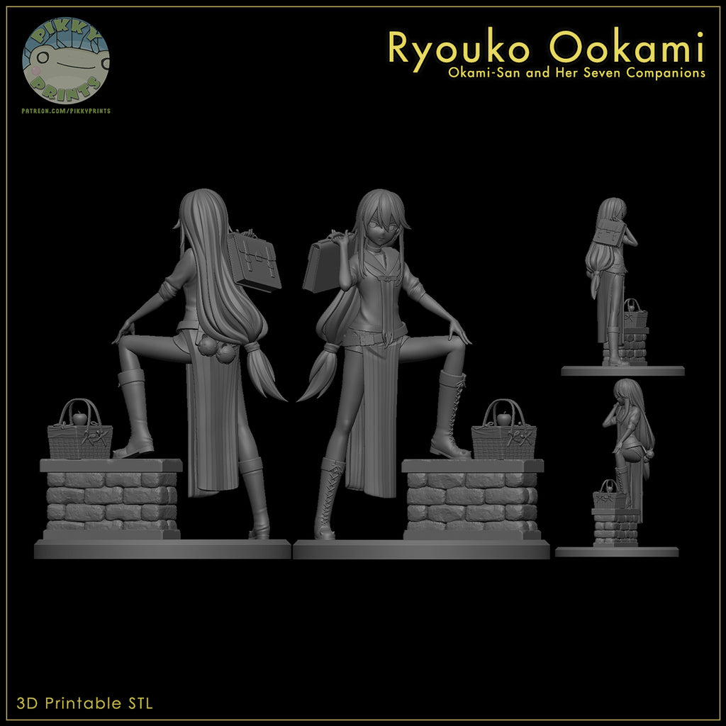 Ryouko Ookami (Okami-san and Her Seven Companions) resin figure by PikkyPrints — studio render 7
