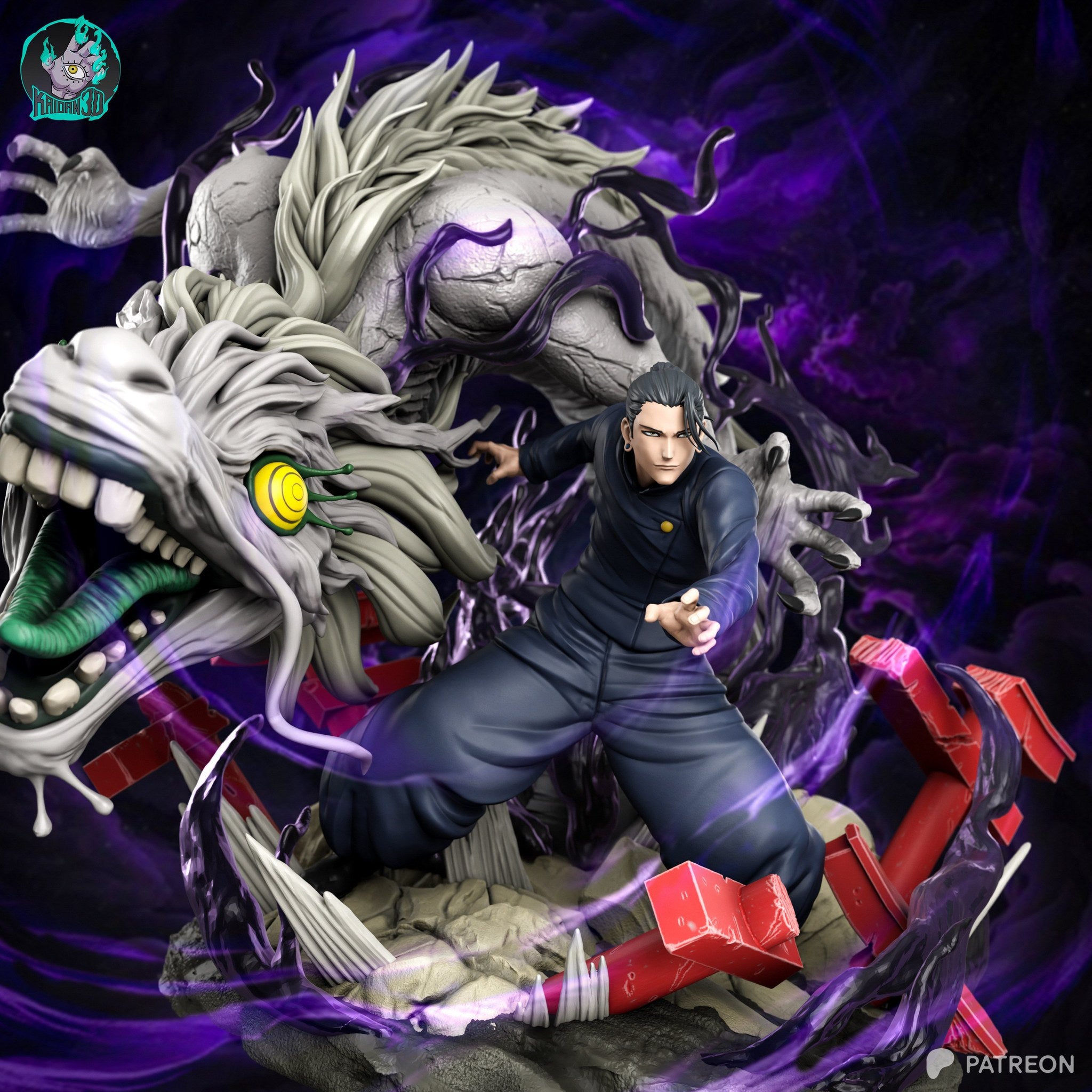Suguru Geto (Jujutsu Kaisen) resin figure by Kaidan 3D — studio render 2