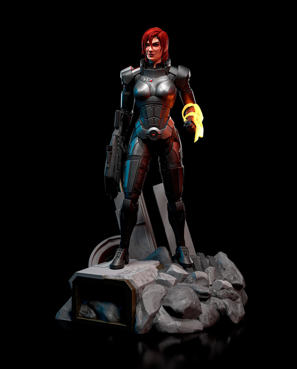 Commander Shepard (Mass Effect) resin figure by h3LLcreator — studio render 1