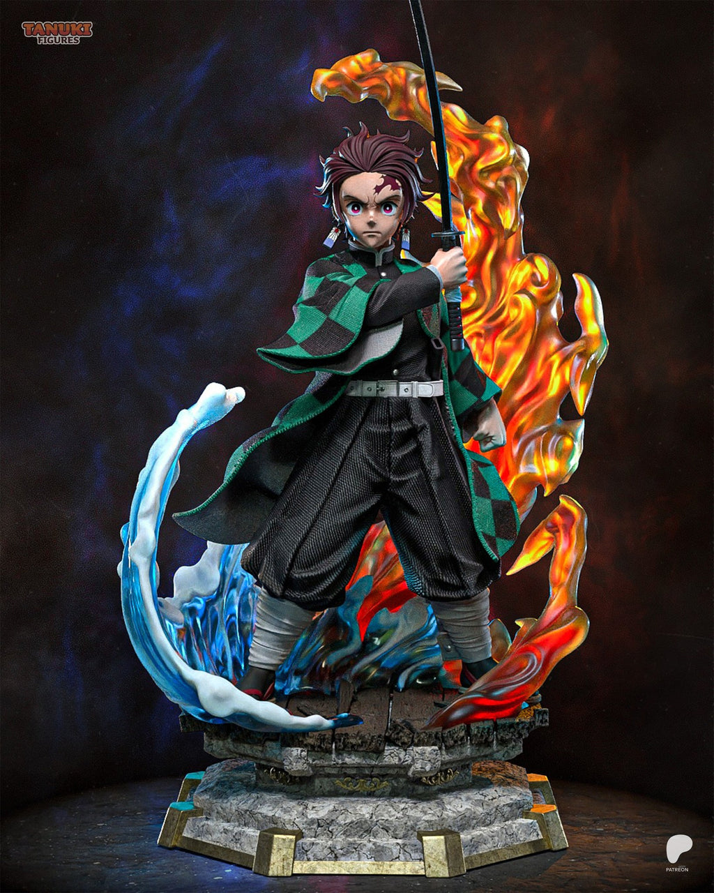 Tanjiro Kamado (Demon Slayer) resin figure by Tanuki Figures — studio render 1