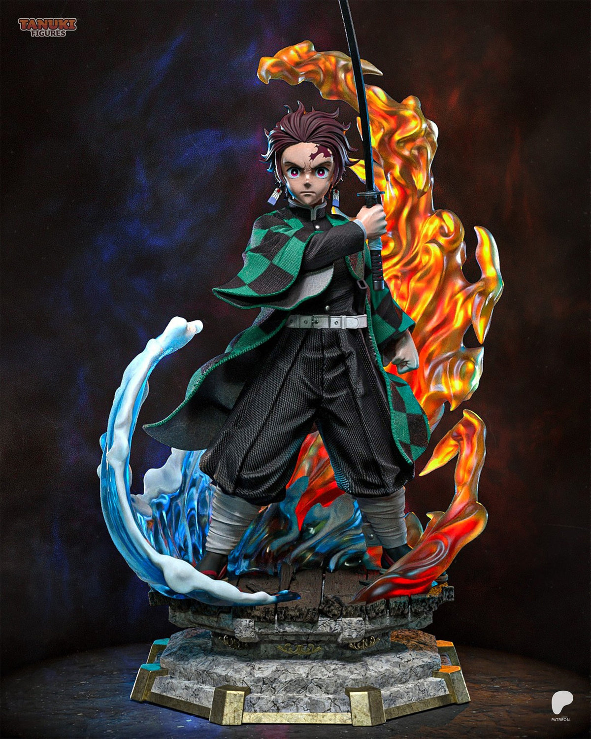 Tanjiro Kamado (Demon Slayer) resin figure by Tanuki Figures — studio render 1