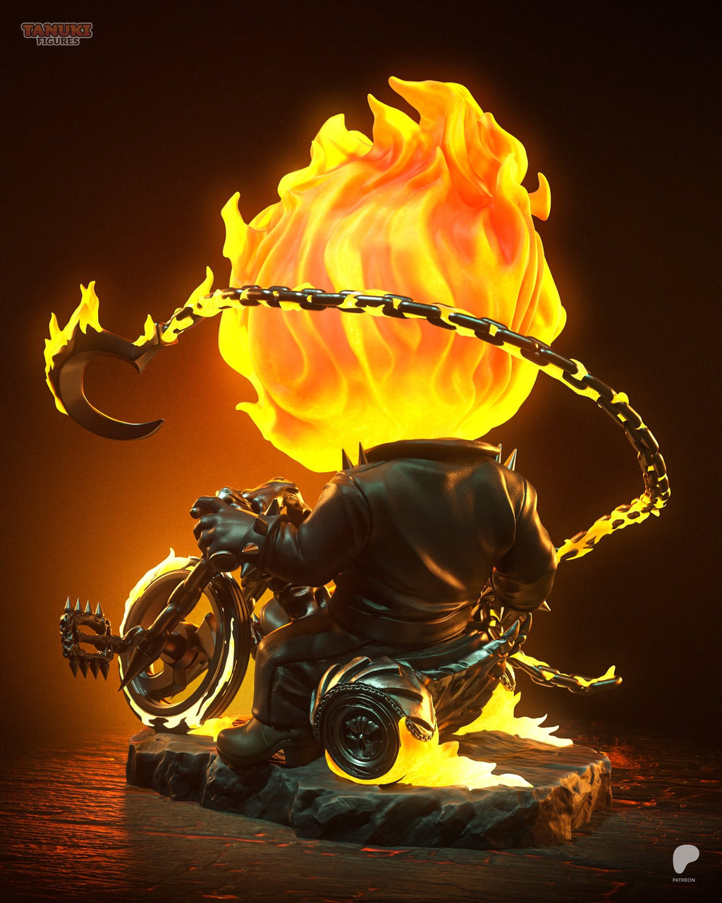 Ghost Rider (Marvel) resin figure by Tanuki Figures — studio render 5
