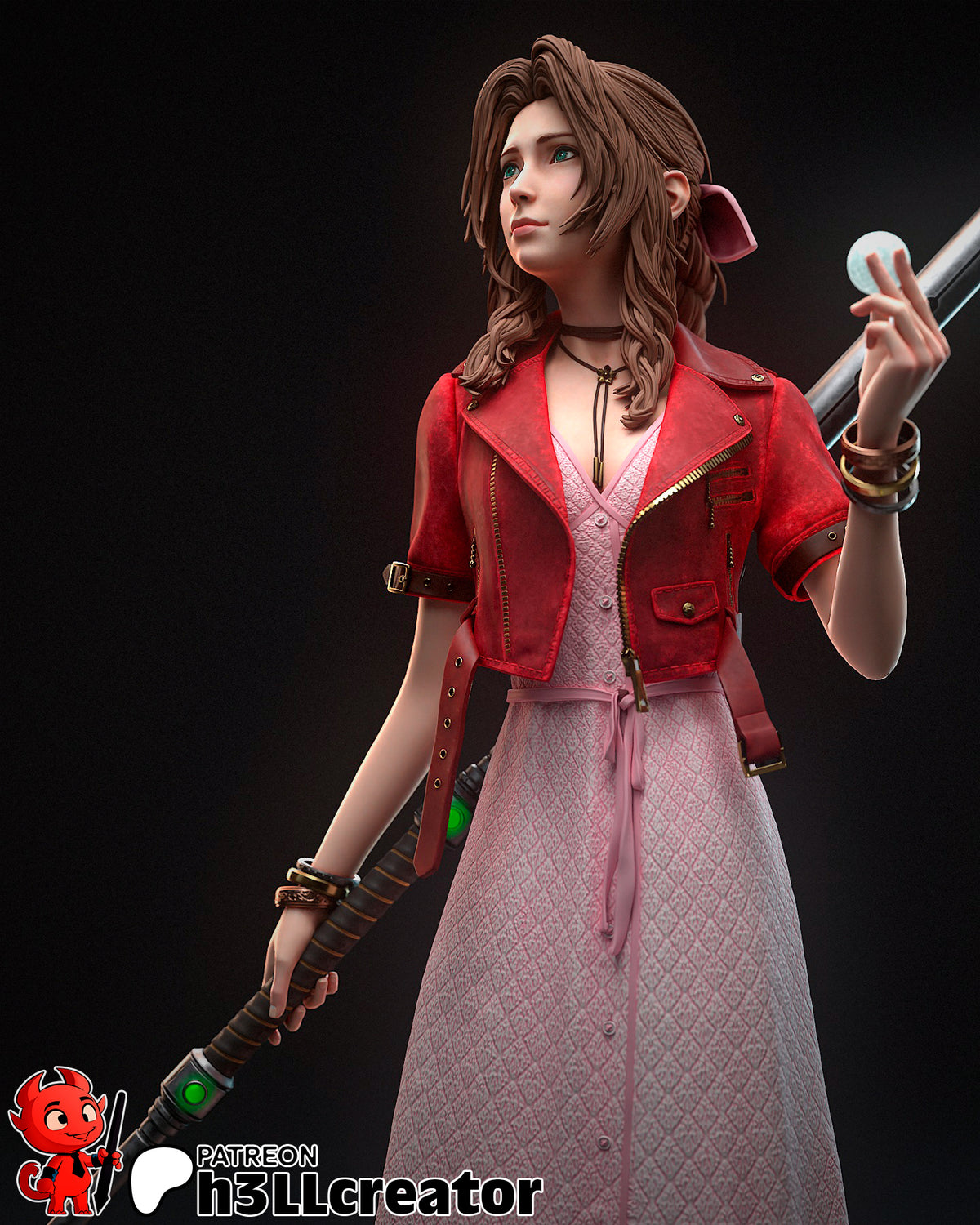 Aerith Gainsborough (Final Fantasy) resin figure by h3LLcreator — studio render 4