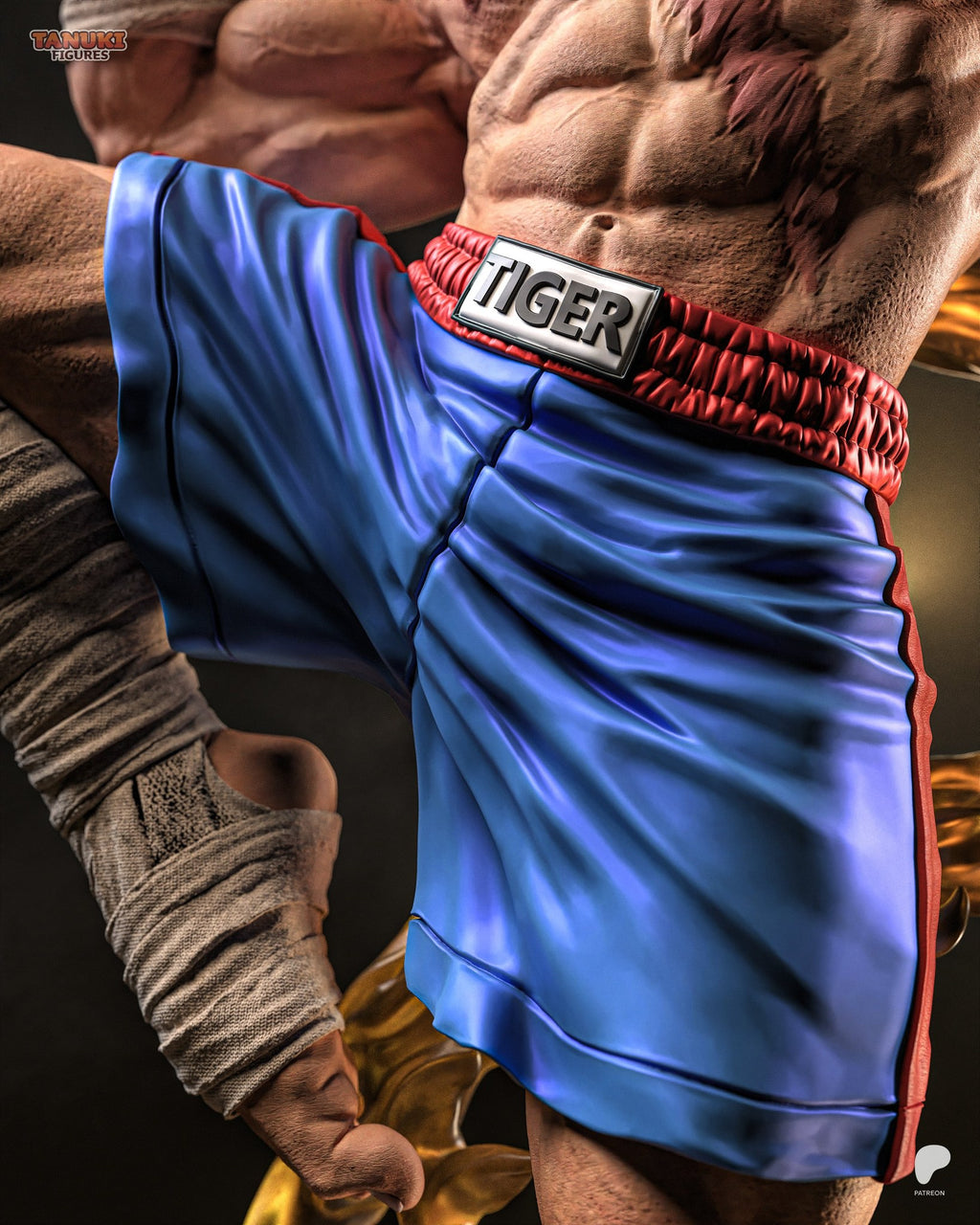 Sagat (Street Fighter) resin figure by Tanuki Figures — studio render 2