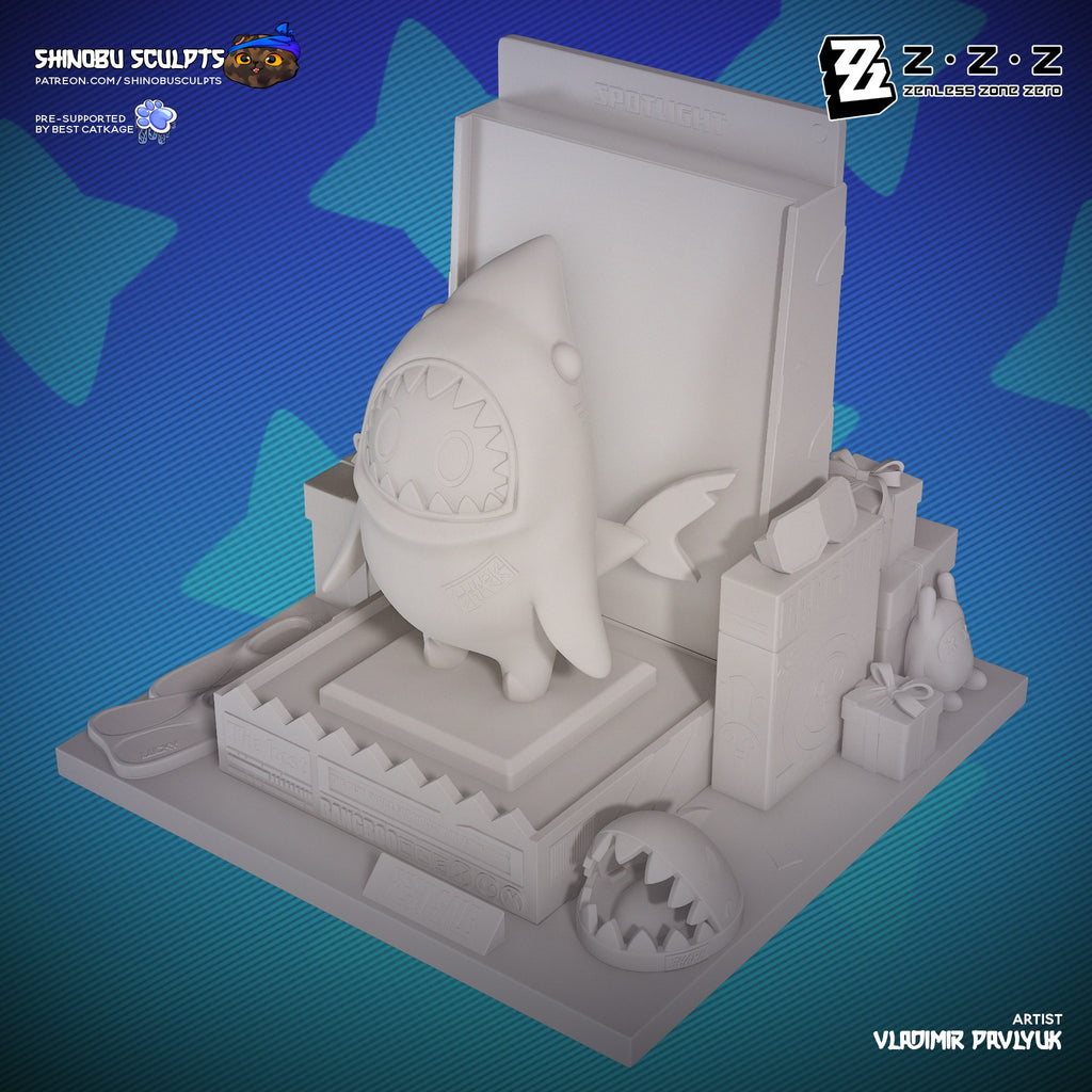 Sharkboo (Zenless Zone Zero) resin figure by Shinobu Sculpts — studio render 8