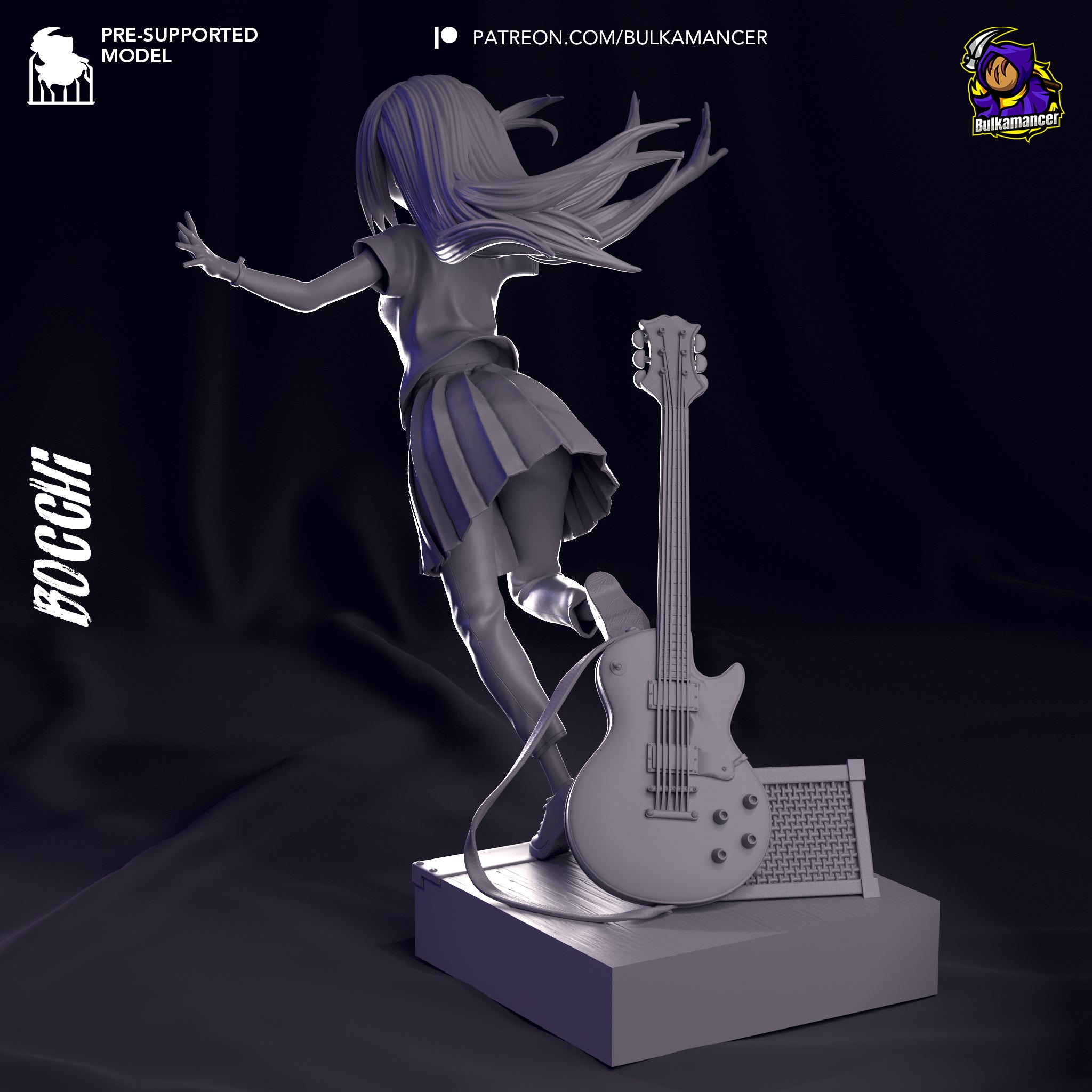 Hitori Gotoh (Bocchi the Rock) resin figure by Bulkamancer — studio render 7