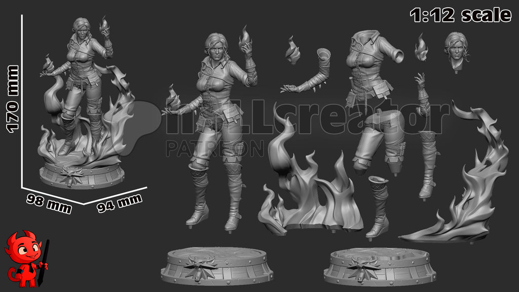 Triss Merigold (The Witcher) resin figure by h3LLcreator — studio render 14