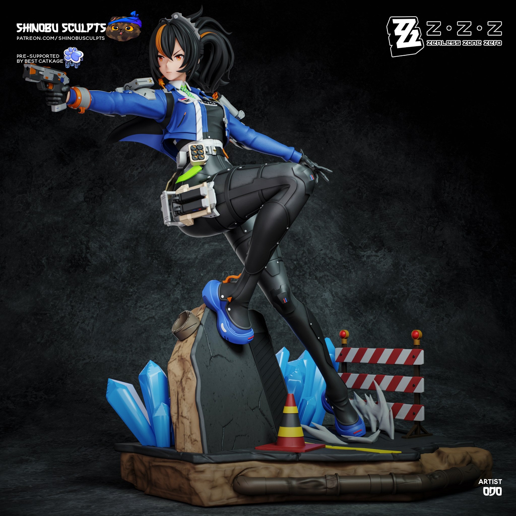 Zhu Yuan (Zenless Zone Zero) resin figure by Shinobu Sculpts — studio render 2