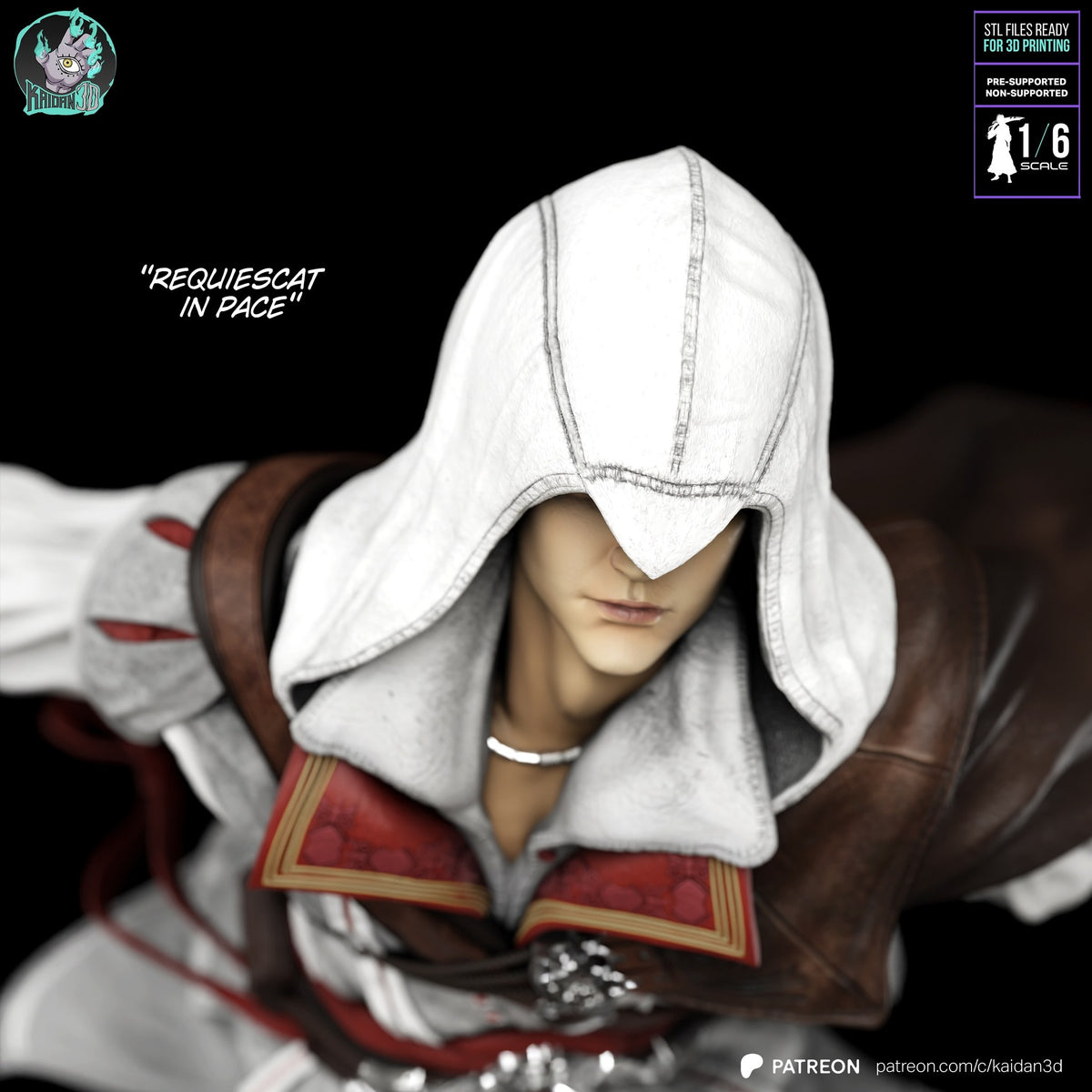 Ezio Auditore (Assassin's Creed) resin figure by Kaidan 3D — studio render 4