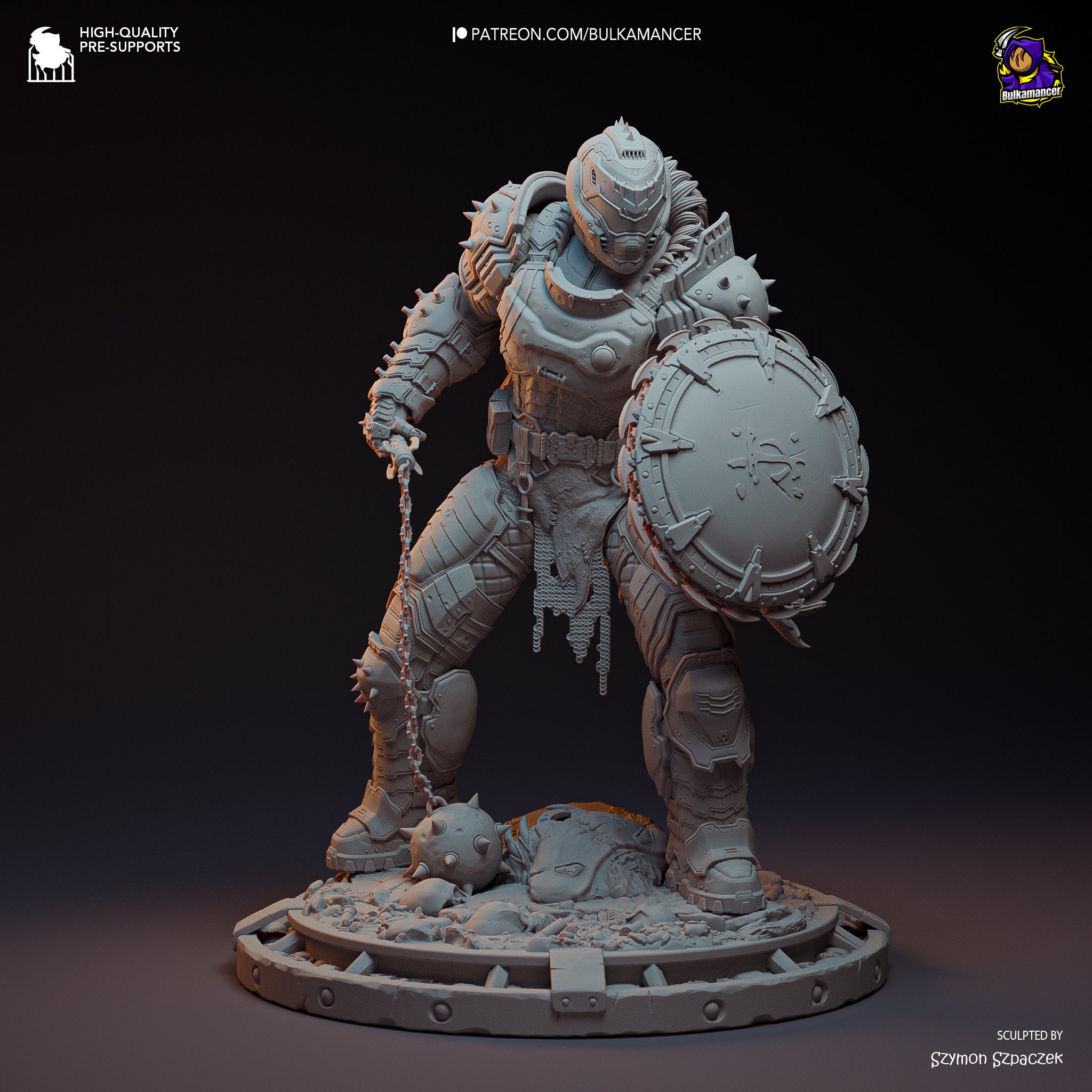 Doom Slayer (Doom) resin figure by Bulkamancer — studio render 15