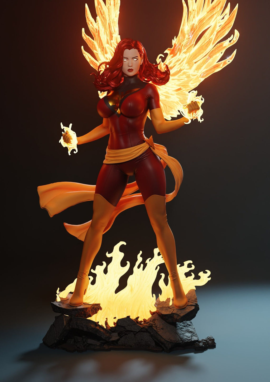 Jean Grey (Marvel) resin figure by Abe3D — studio render 4