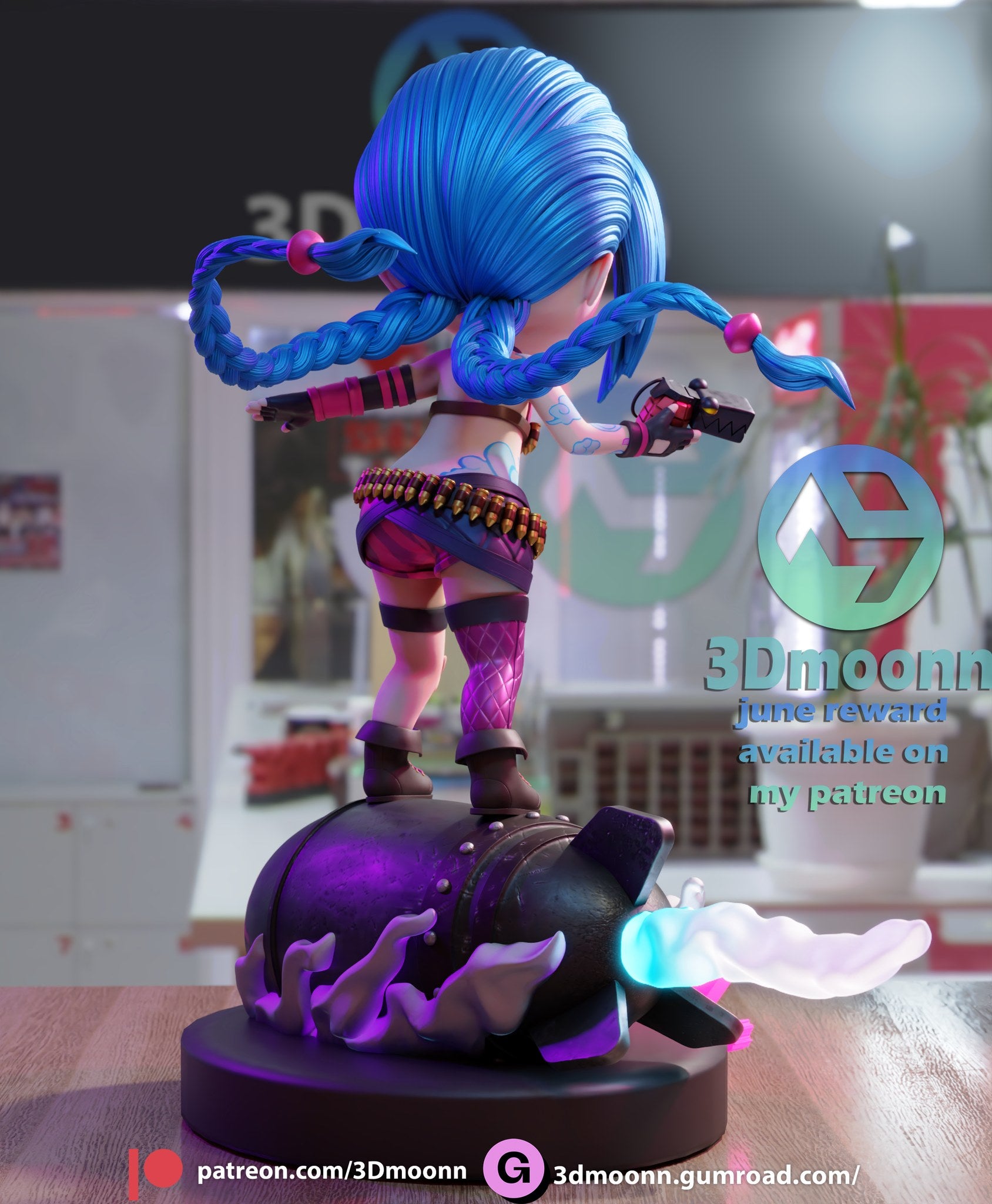 jinx arcane 3dmoonn chibi