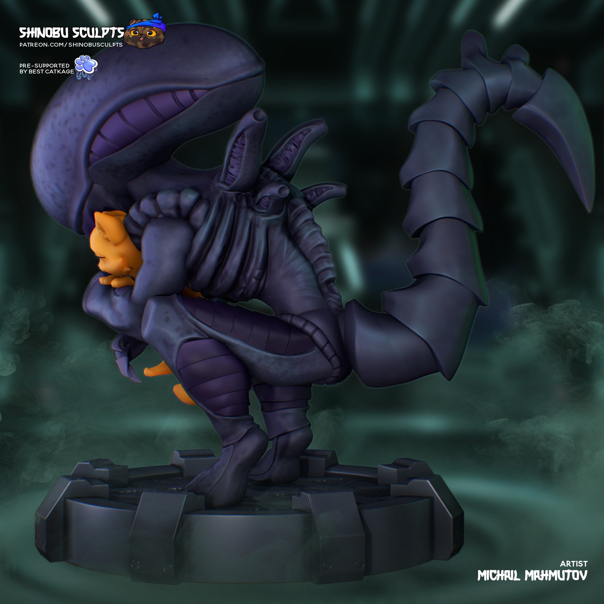 Xenomorph (Alien) resin figure by Shinobu Sculpts — studio render 3