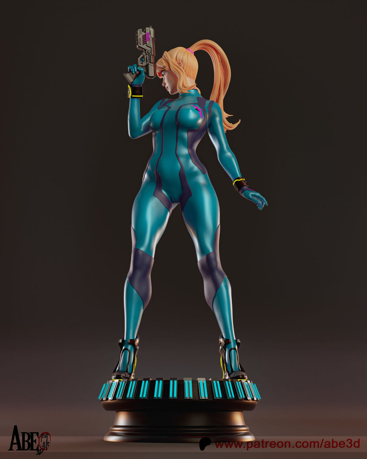 Samus Aran (Metroid) resin figure by Abe3D — studio render 7