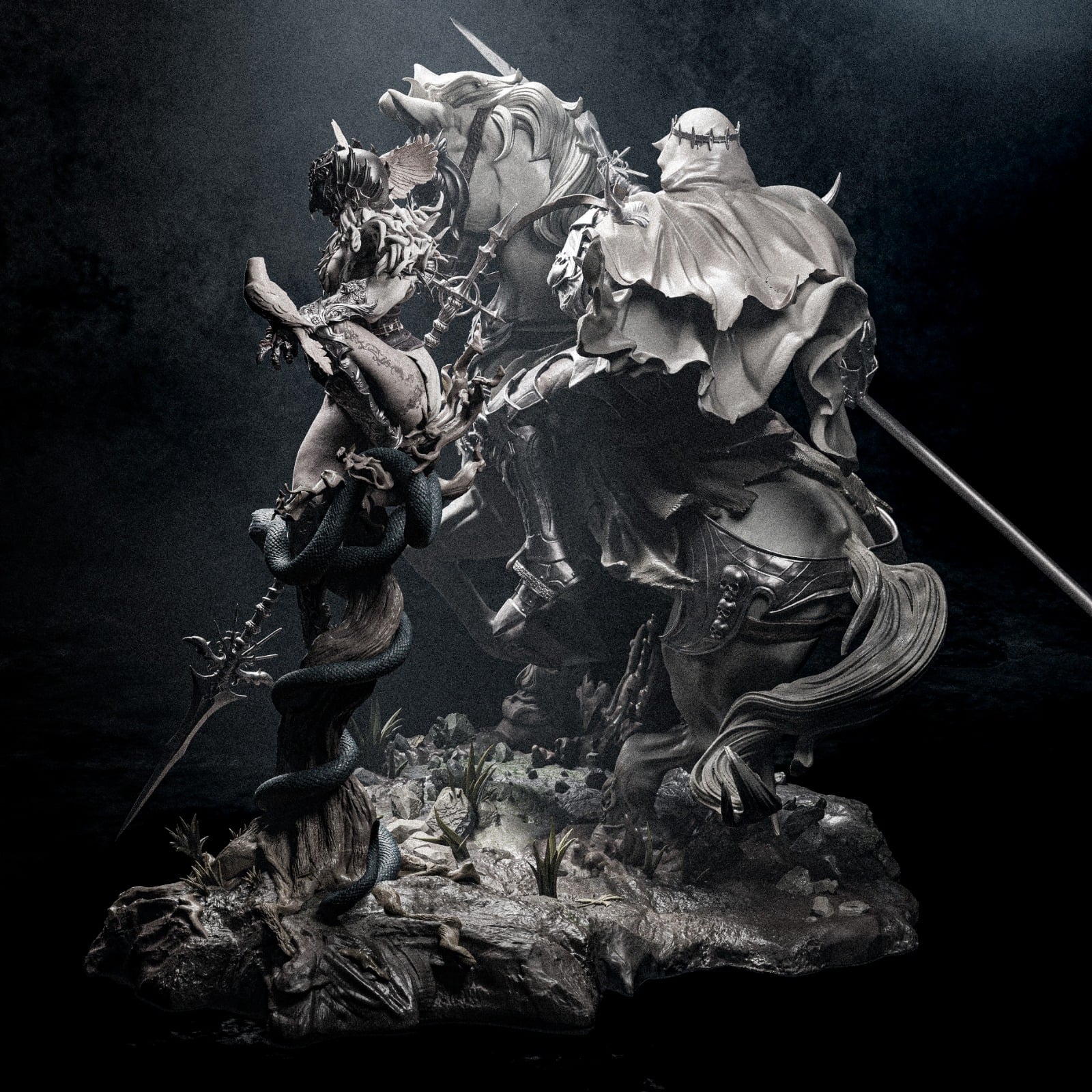 Lenora and Dareios Diorama _Original Characters Diorama resin figure by CA 3D Studios — studio preview 2