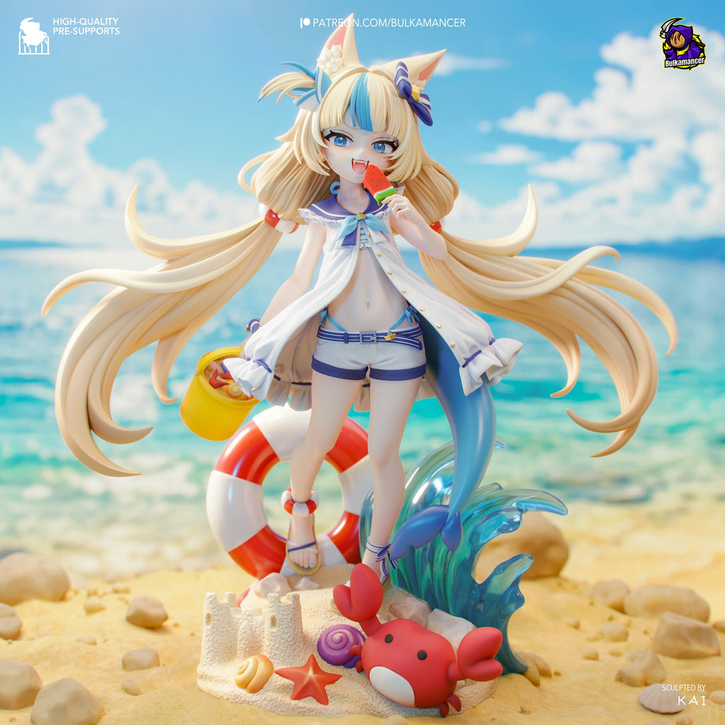 Sameko Saba (VTubers) resin figure by Bulkamancer — studio render 7