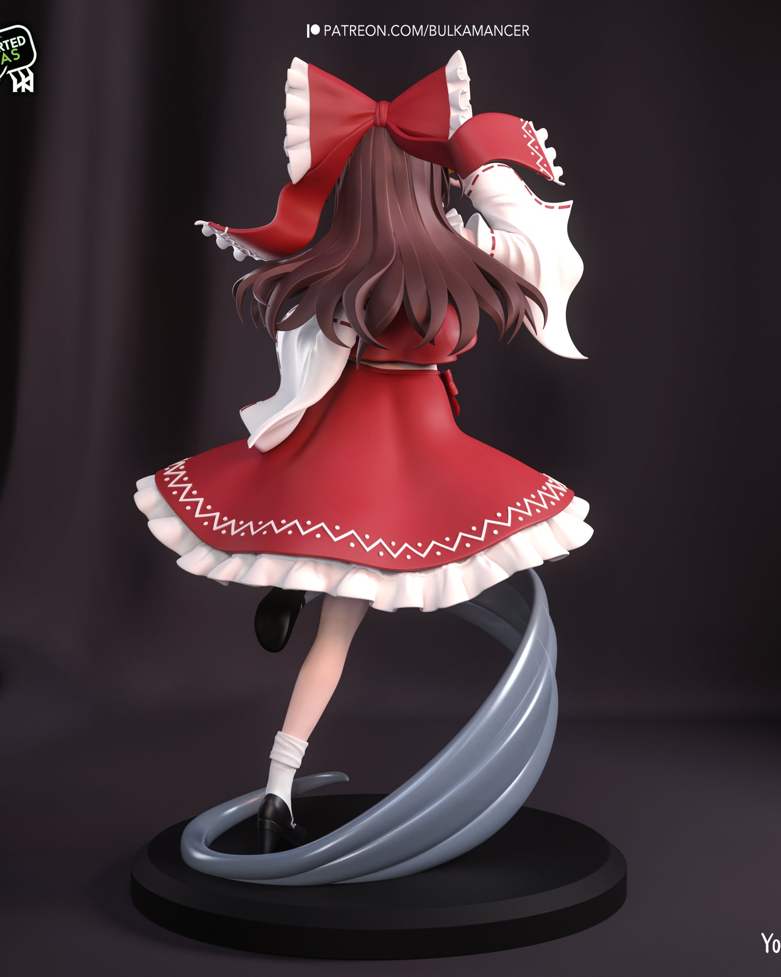 Reimu Hakurei (Touhou Project) resin figure by Bulkamancer — studio render 3