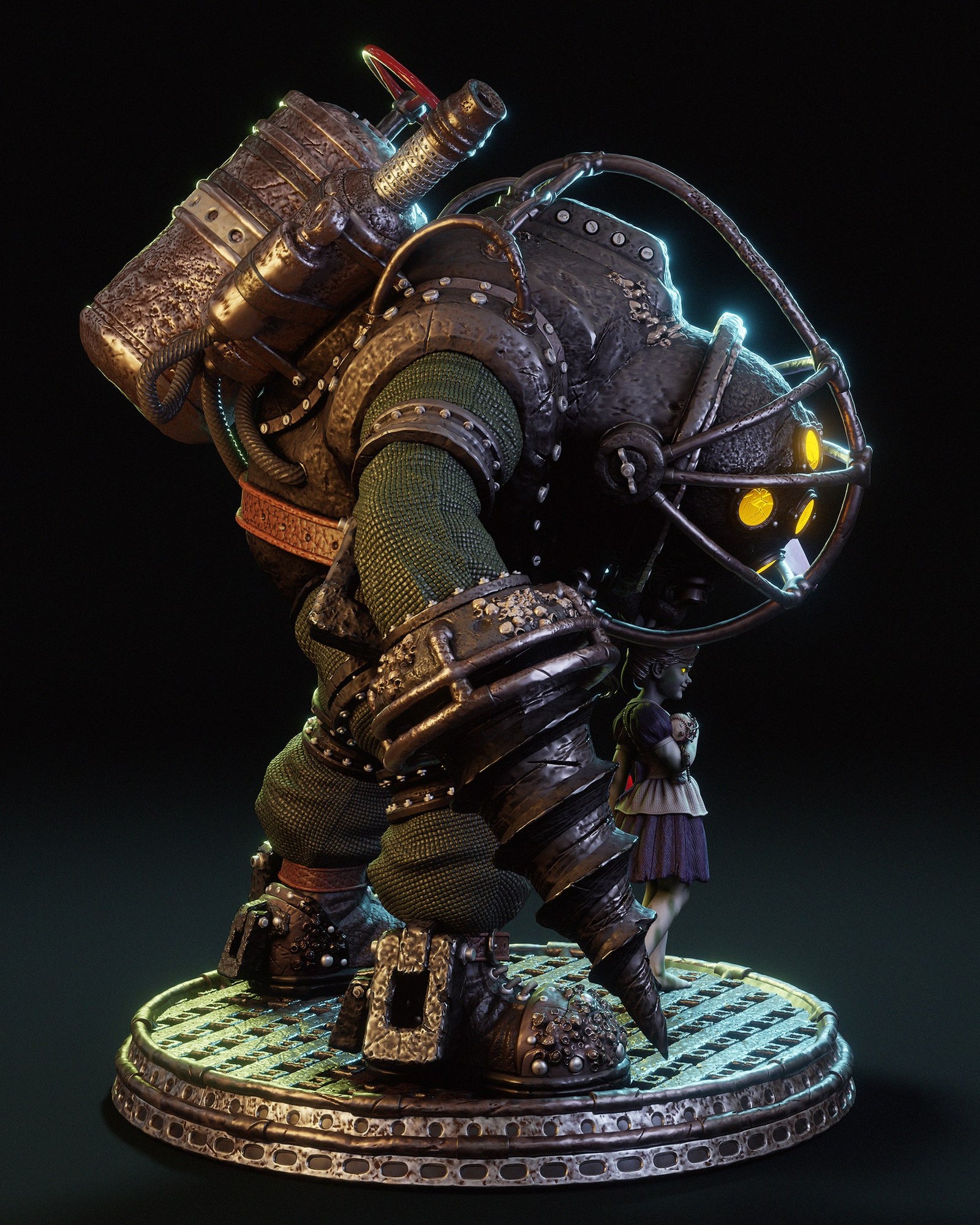 Big Daddy and Little Sister BioShock resin figure by CA 3D Studios — studio preview 5