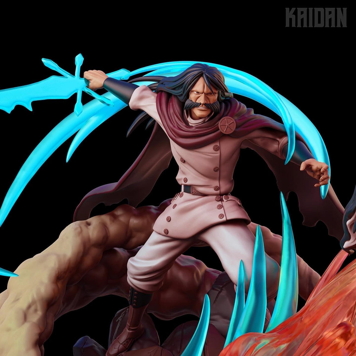Yhwach and Yamamoto (Bleach) resin figure by Kaidan 3D — studio render 5