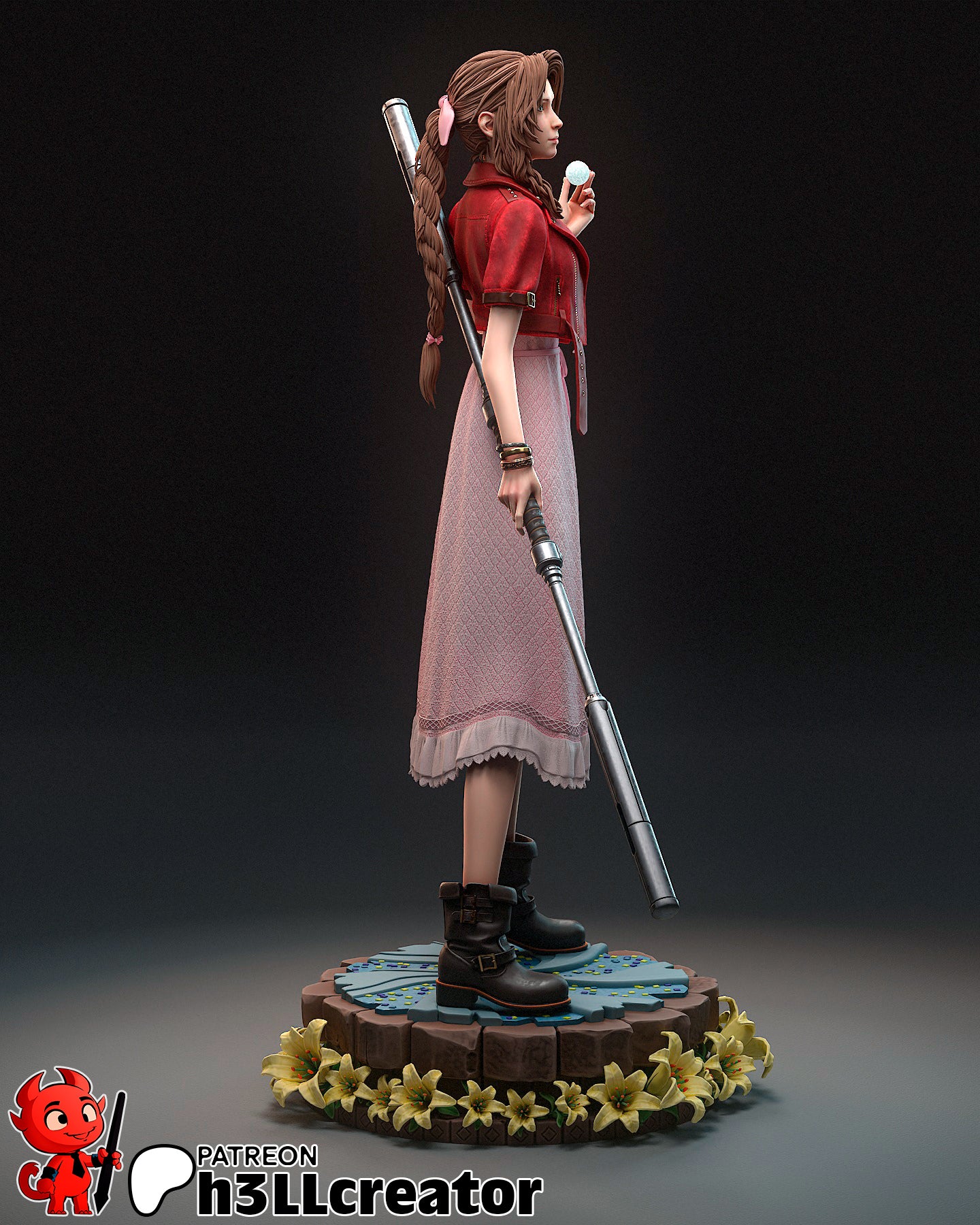 Aerith Gainsborough (Final Fantasy) resin figure by h3LLcreator — studio render 9