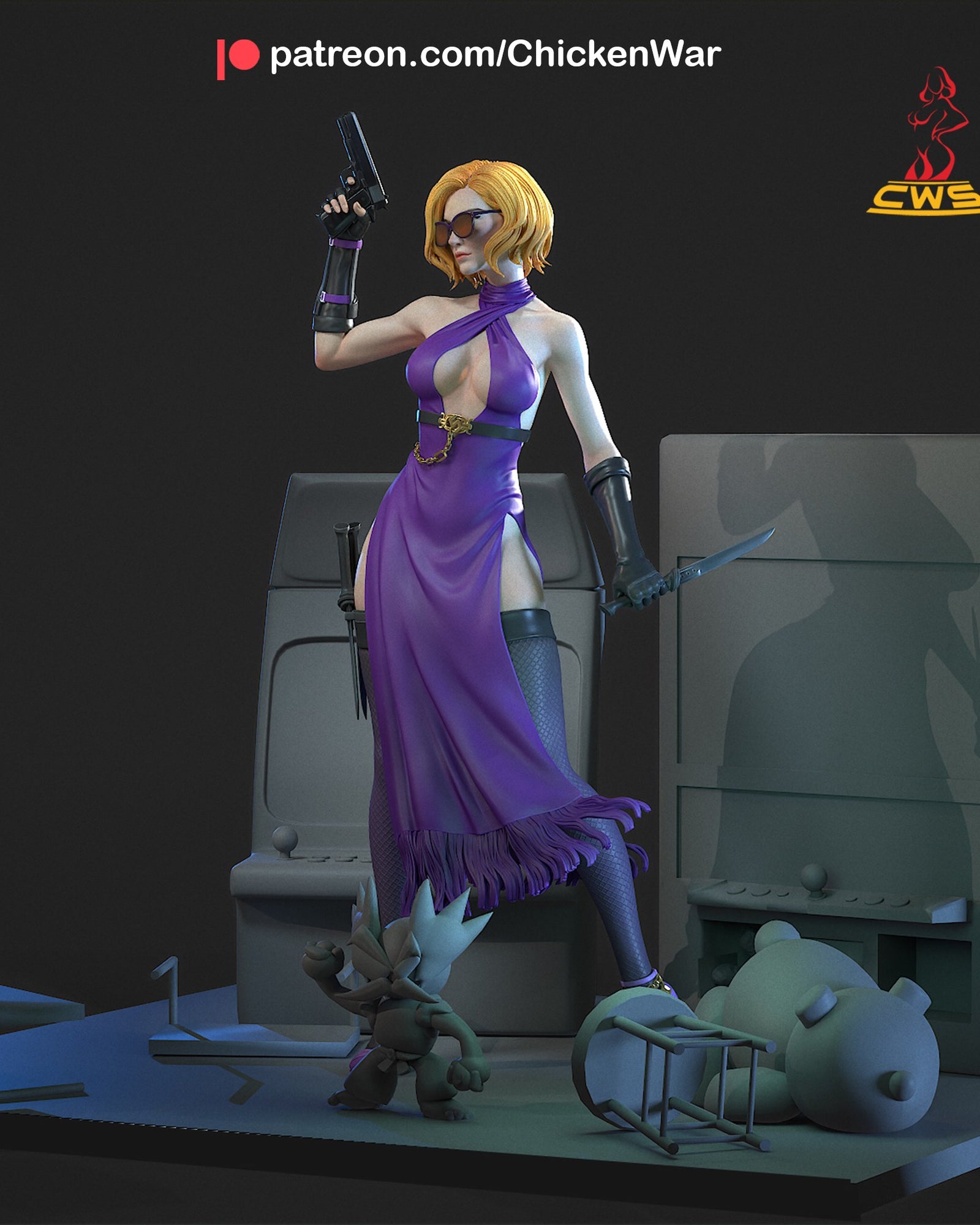 Nina Williams (Tekken) resin figure by CW Studio — studio render 5