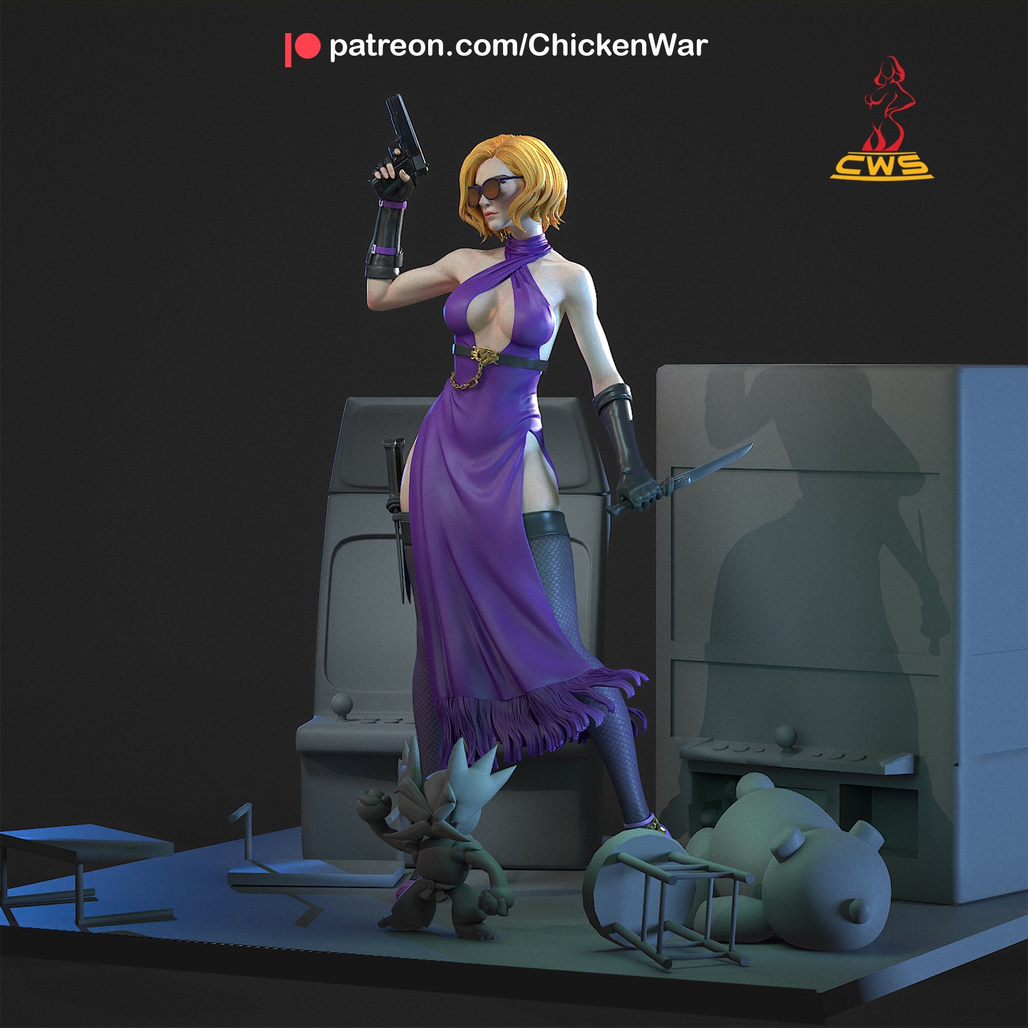 Nina Williams (Tekken) resin figure by CW Studio — studio render 5