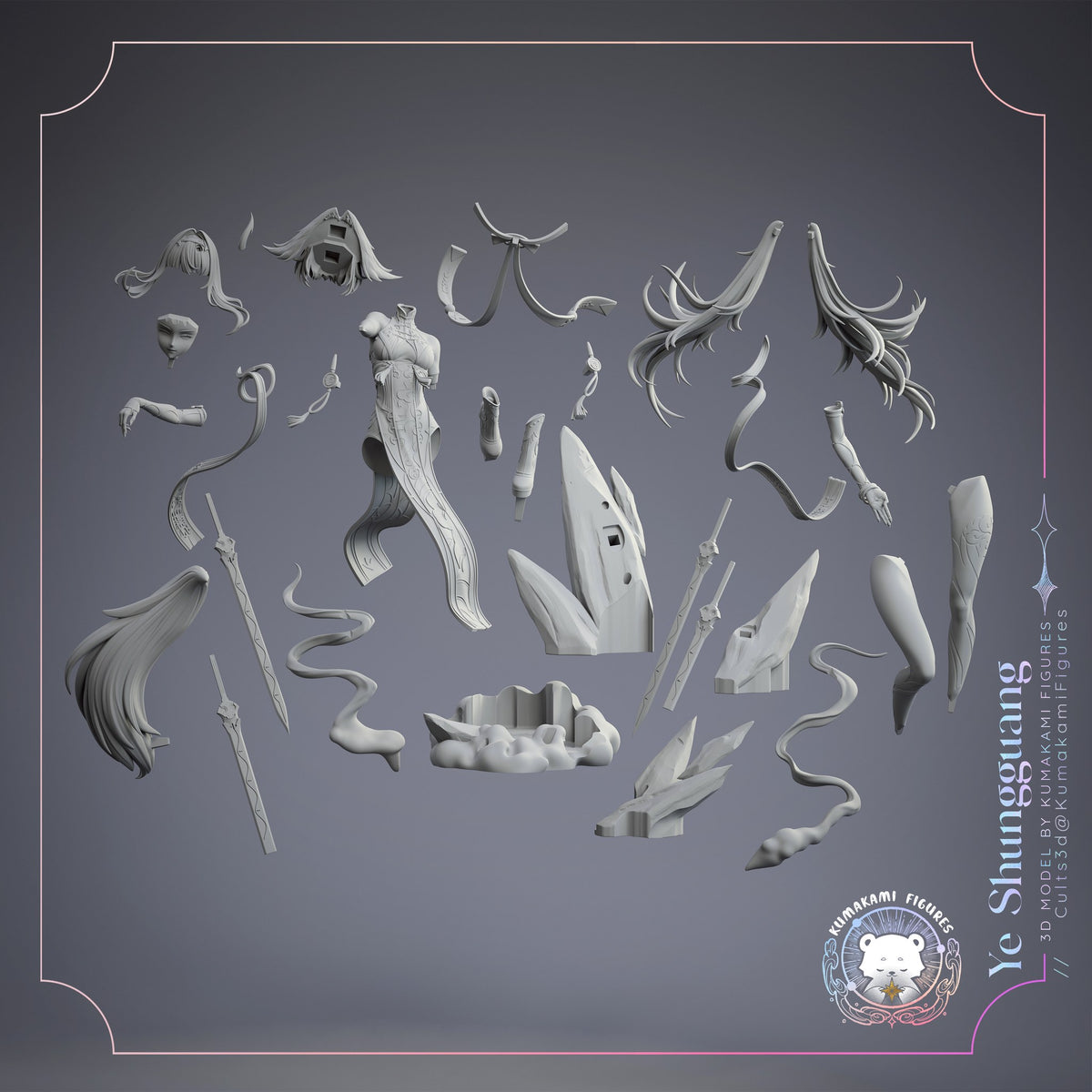 Ye Shunguang (Zenless Zone Zero) resin figure by KumakamiFigures — studio render 8