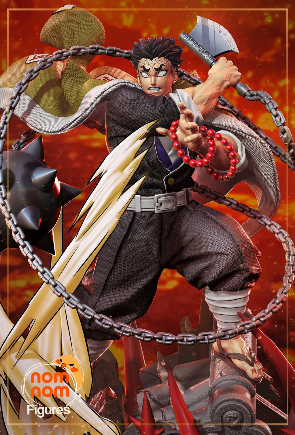 Gyomei Himejima Demon Slayer resin figure by NomNom Figures — studio preview 1