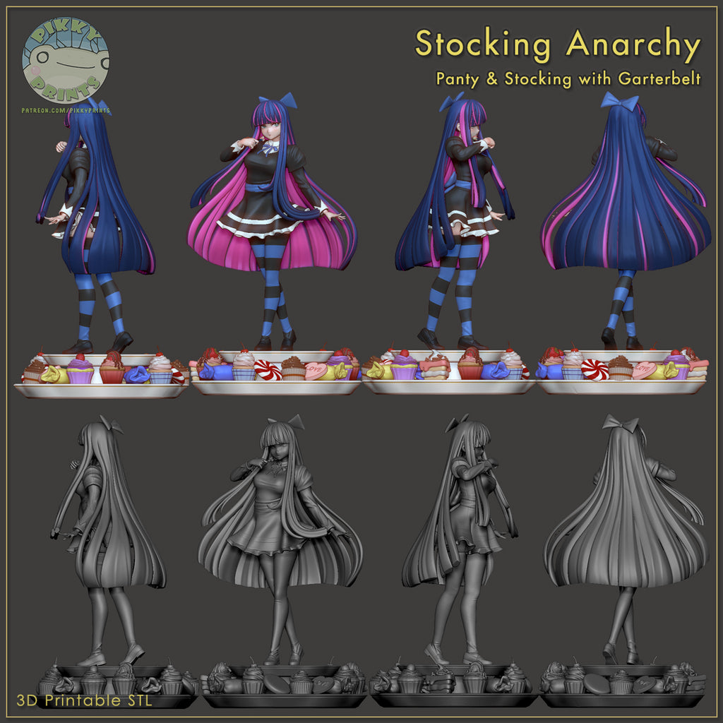 Stocking Anarchy (Panty and Stocking) resin figure by PikkyPrints — studio render 8