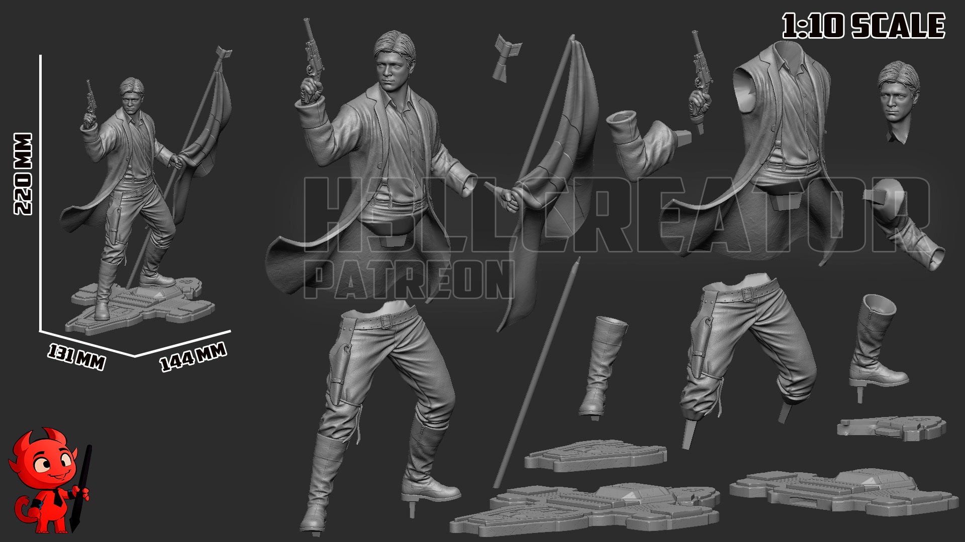 Malcolm Reynolds (Firefly) resin figure by h3LLcreator — studio render 10