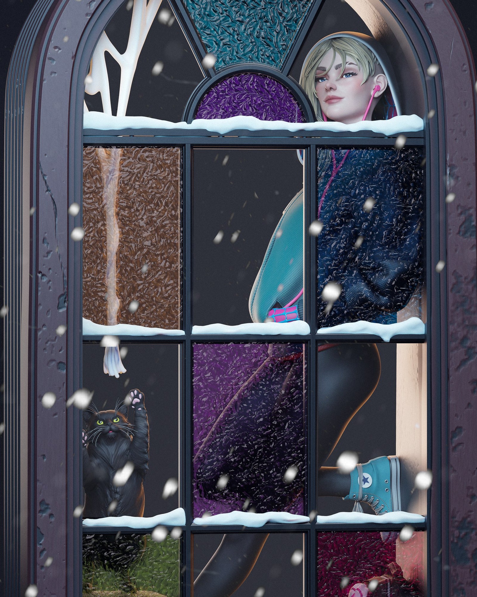 Gwen Stacy Marvel resin figure by CA 3D Studios — studio preview 1