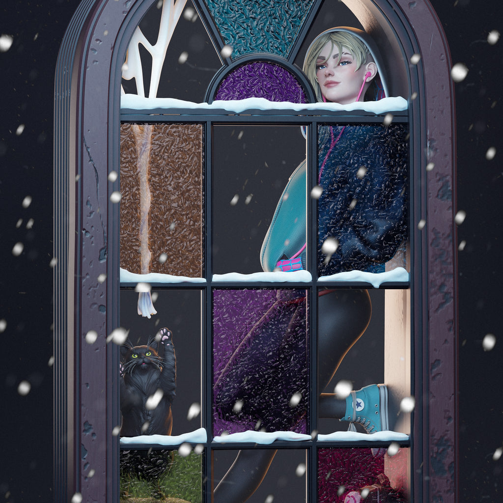 Gwen Stacy Marvel resin figure by CA 3D Studios — studio preview 1
