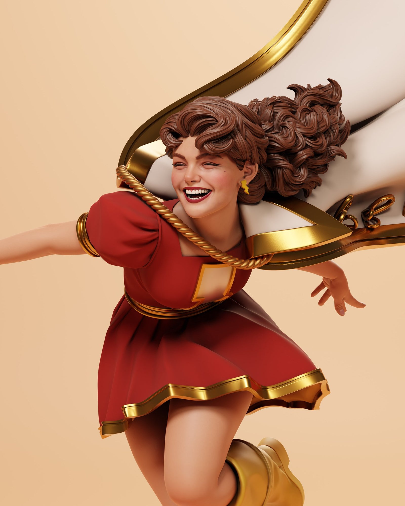Mary Marvel (DC) resin figure by Abe3D — studio render 1