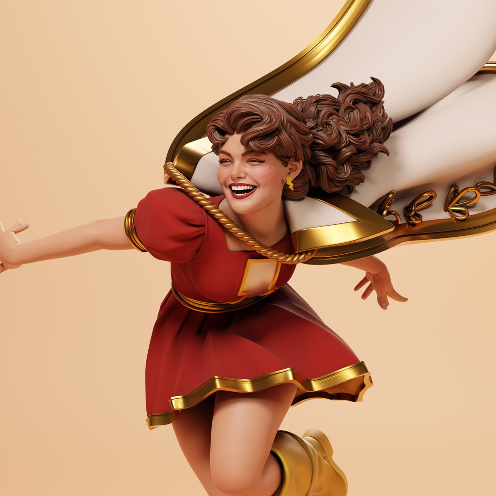 Mary Marvel (DC) resin figure by Abe3D — studio render 1