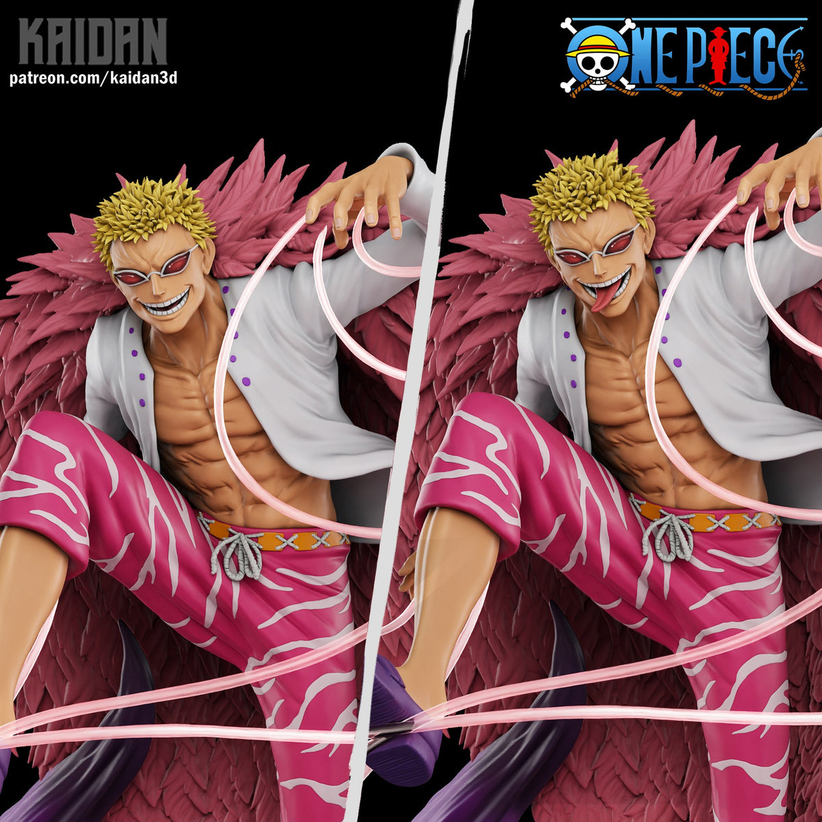 Doflamingo (One Piece) resin figure by Kaidan 3D — studio render 3