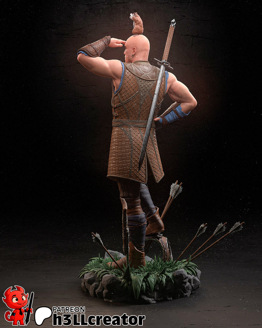 Minsc and Boo (Baldur's Gate) resin figure by h3LLcreator — studio render 6