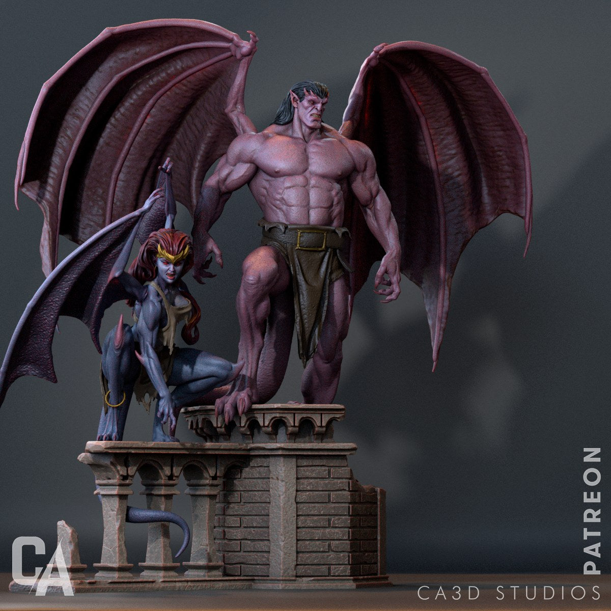 Demona and Goliath — studio render 3